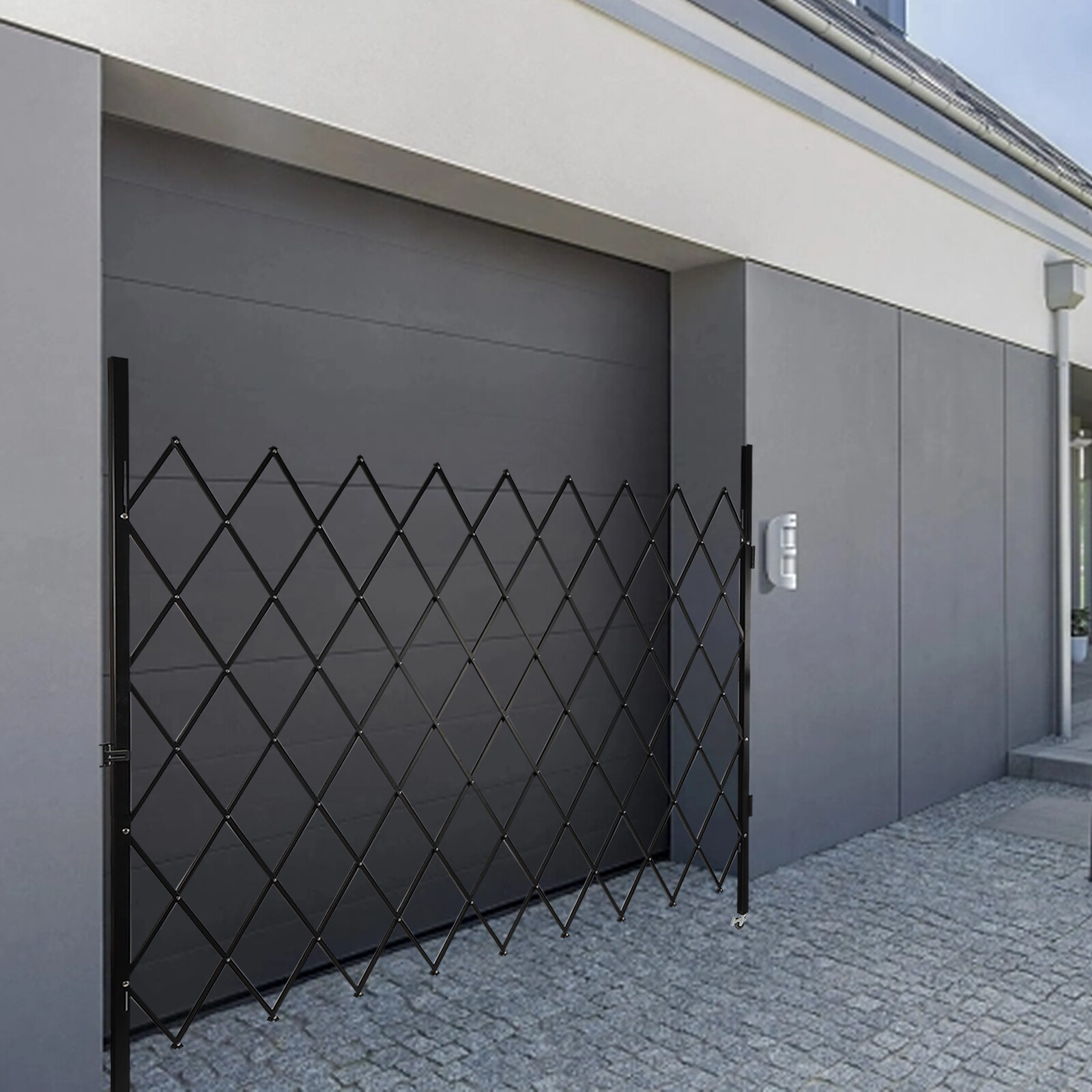 Folding Security Gate 7.22ft x 7.5ft Wall Mount Single Folding Door Scissor Gate