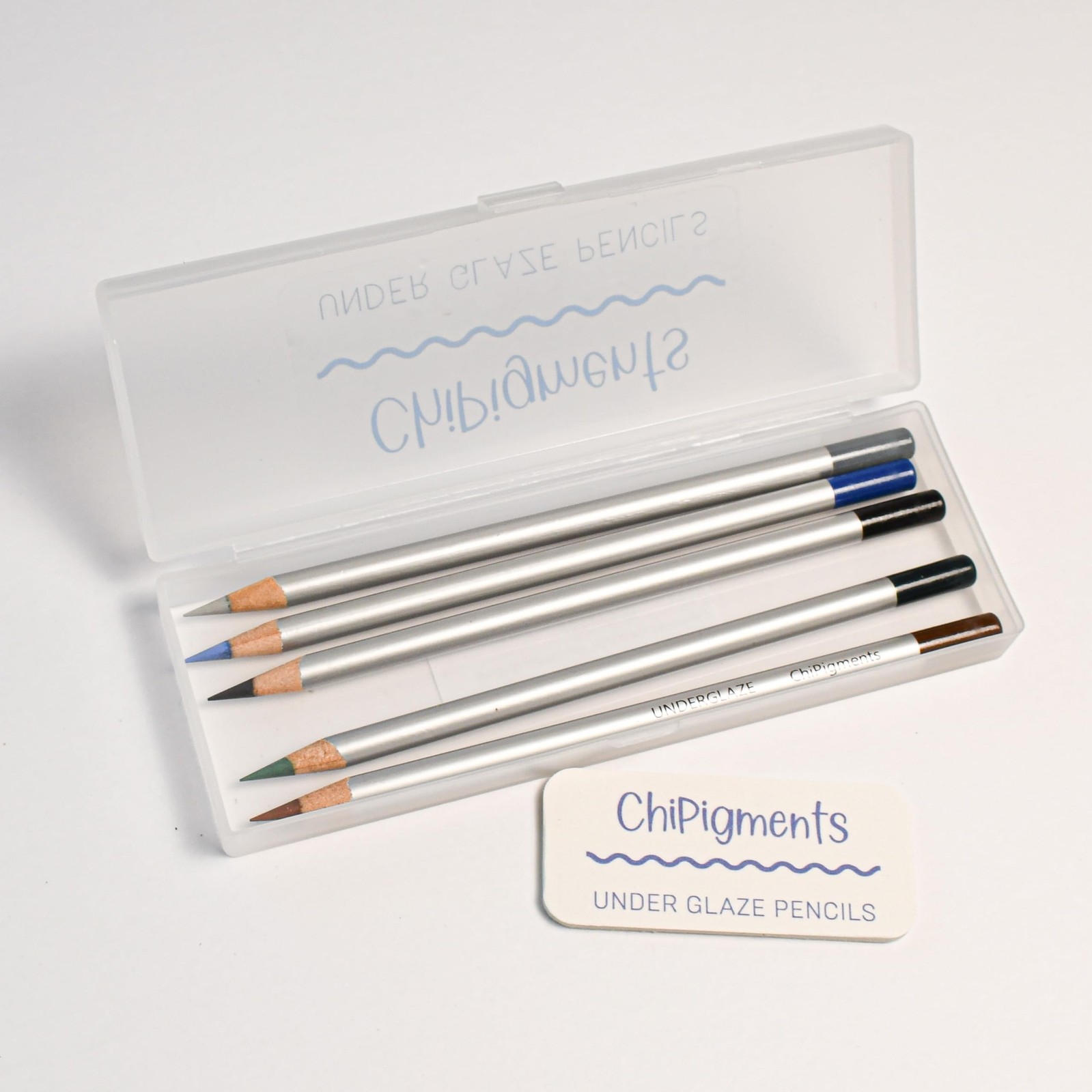 ChiPigments® Shadows 5-Pack Underglaze Pencils for Pottery | Rich Dark Tone