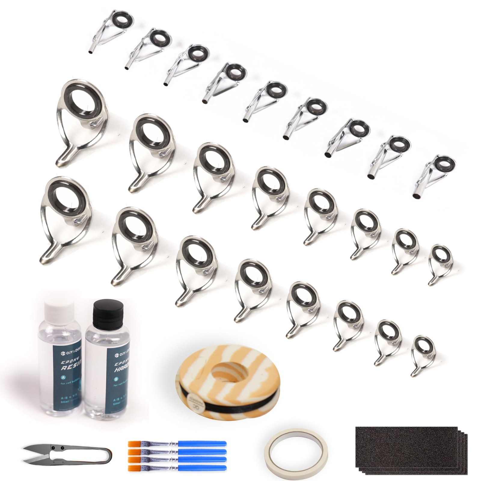 Fishing Rod Eyelet and Tip Repair Kit for Pole Eye Casting+Tips