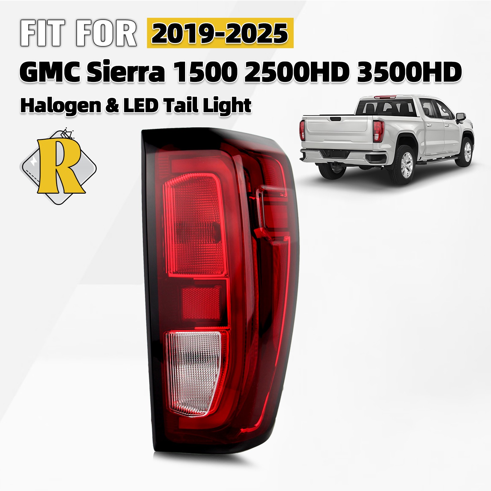 For 2019-2026 GMC Sierra 1500 2500 HD 3500 HD Halogen Tail Light Right Passenger