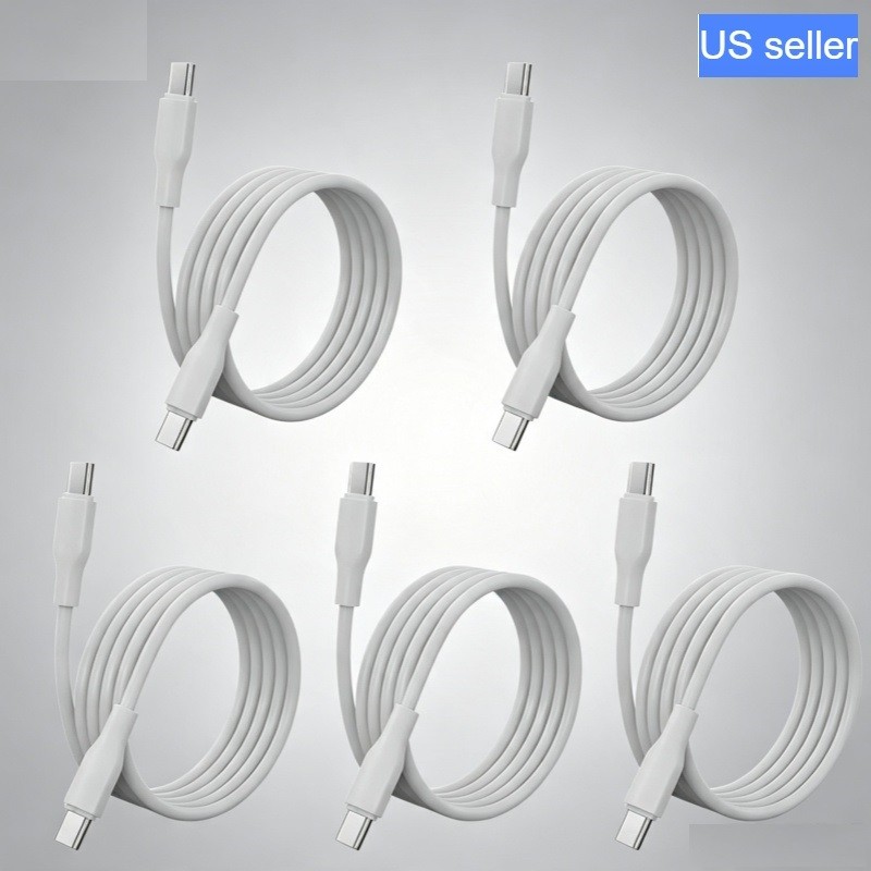 5-Pack 65W USB Type-C Super Fast Silicone Charging Cable For iPhone Android 5ft