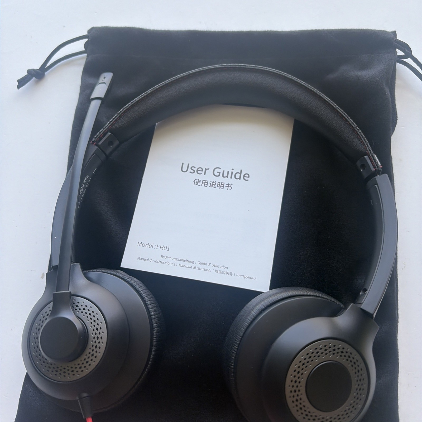 USB Headset with Microphone for PC, On-Ear Computer Laptop Headphones USB+3.5mm