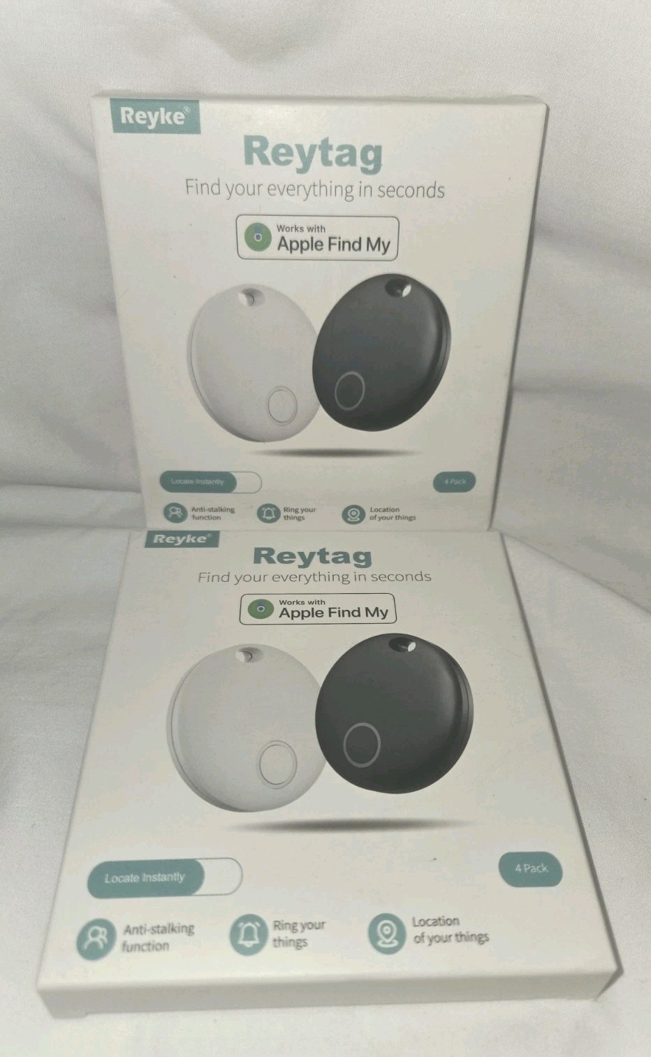 (2) New Packages Smart Tags Works w Apple "Find My" Bluetooth Network Reytag