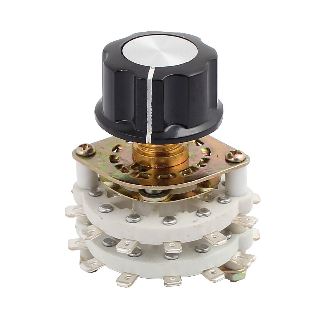 KCZ 4 Pole 5 Position Dual Decks Band Channel Rotary Switch Selector w Cap