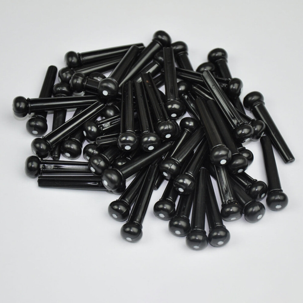 50 Pcs Black Acoustic Guitar Bridge Pins Pegs String Nail End US STOCK