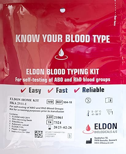 Original Home Blood Typing Kit - New Package + Improved Lancet 4 kits