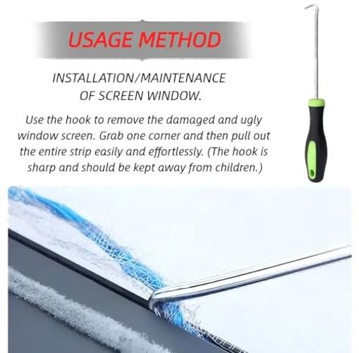 Screen Repair Tool Kit – Includes 2 Types of Screen Roller Tools, 32ft Screen