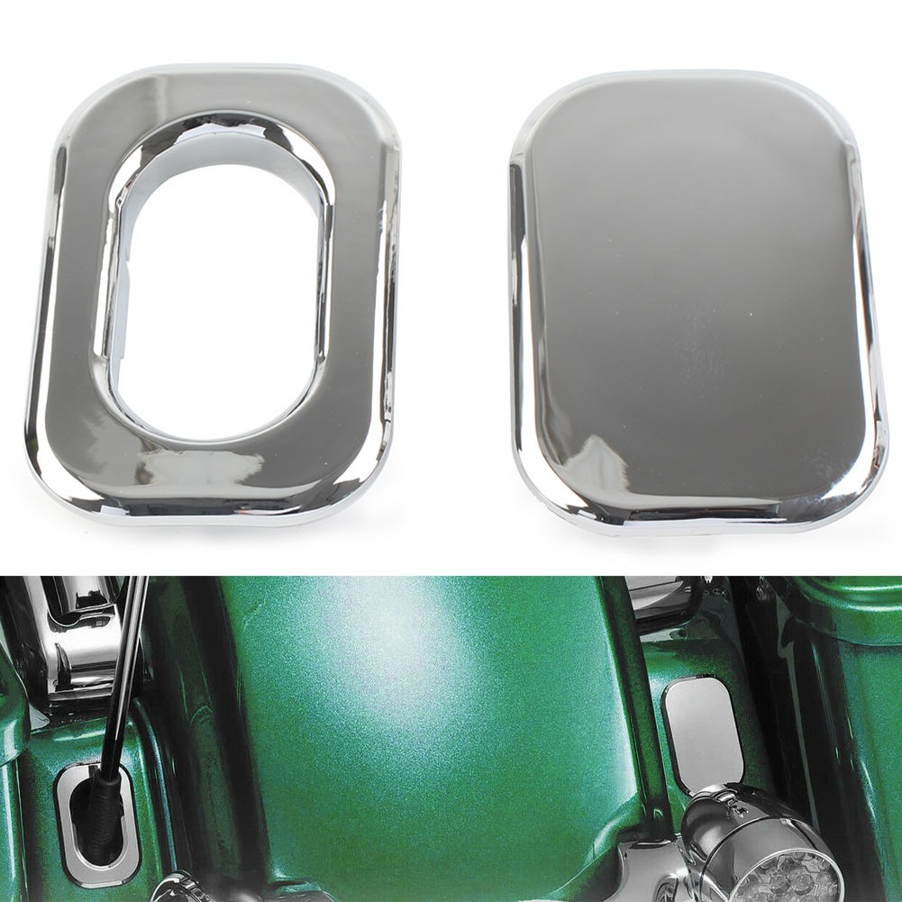 Chrome Antenna Hole Accent + Filler Cover For Harley Road Street Glide FLHR FLHX