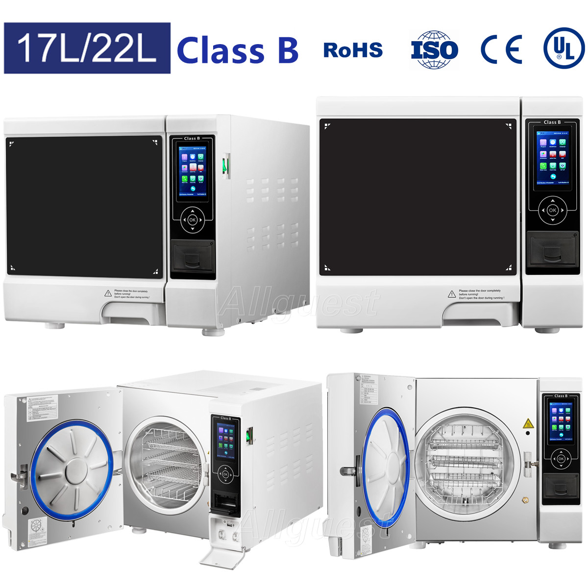 17/22L Class B Dental Lab Medical Autoclave Vacuum Steam Sterilizer with Printer
