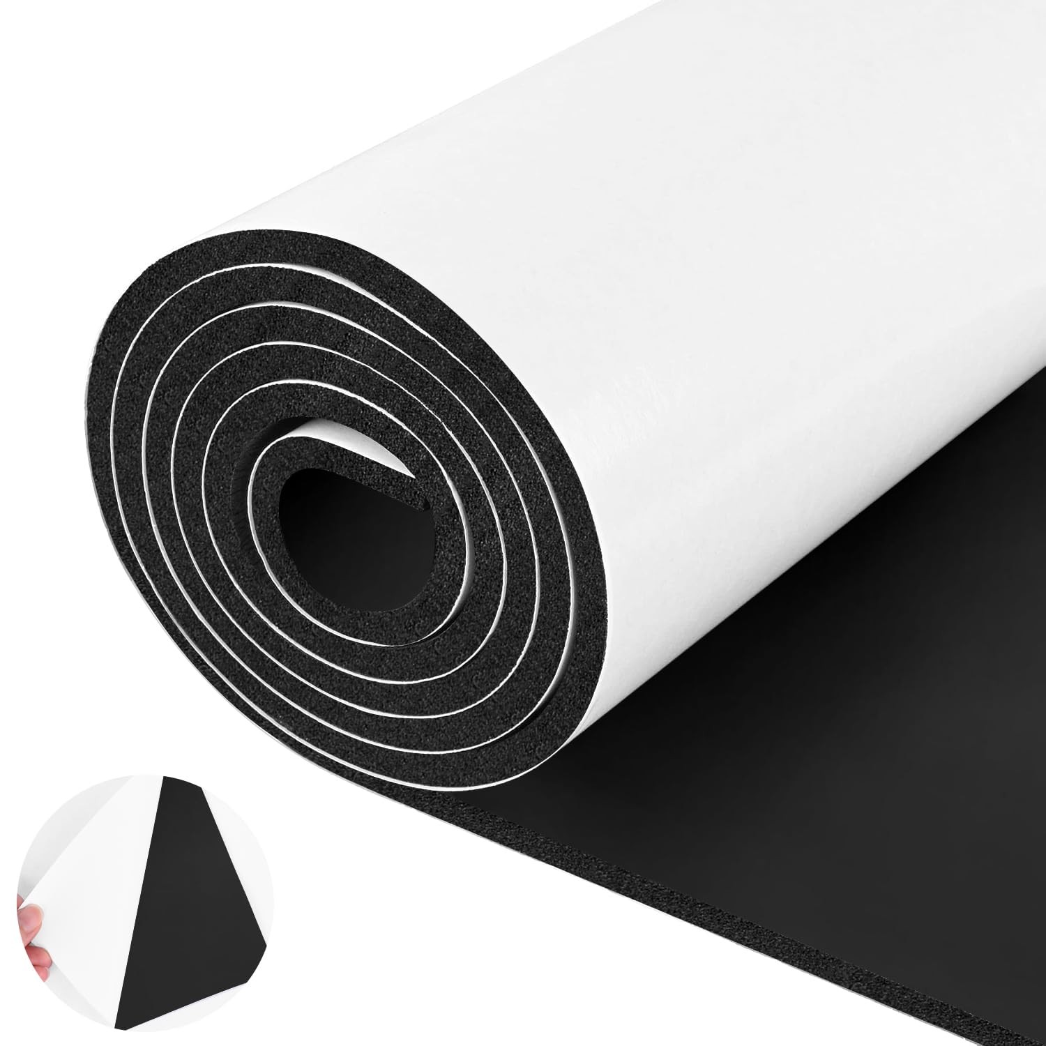 ToLanbbt Sponge Neoprene Foam Sheet with 12 in x 59 x 1/4 in, Black