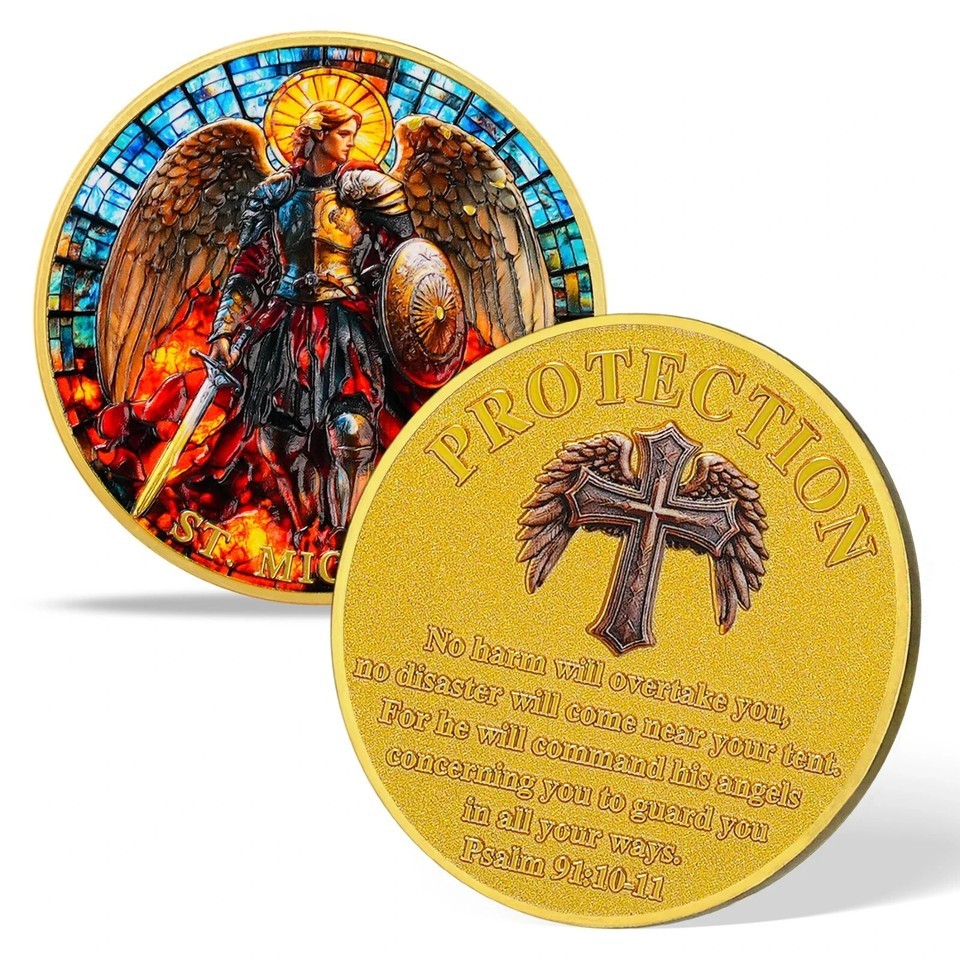 Saint Michael Archangel Challenge Coin - Psalms Commemorative Christian
