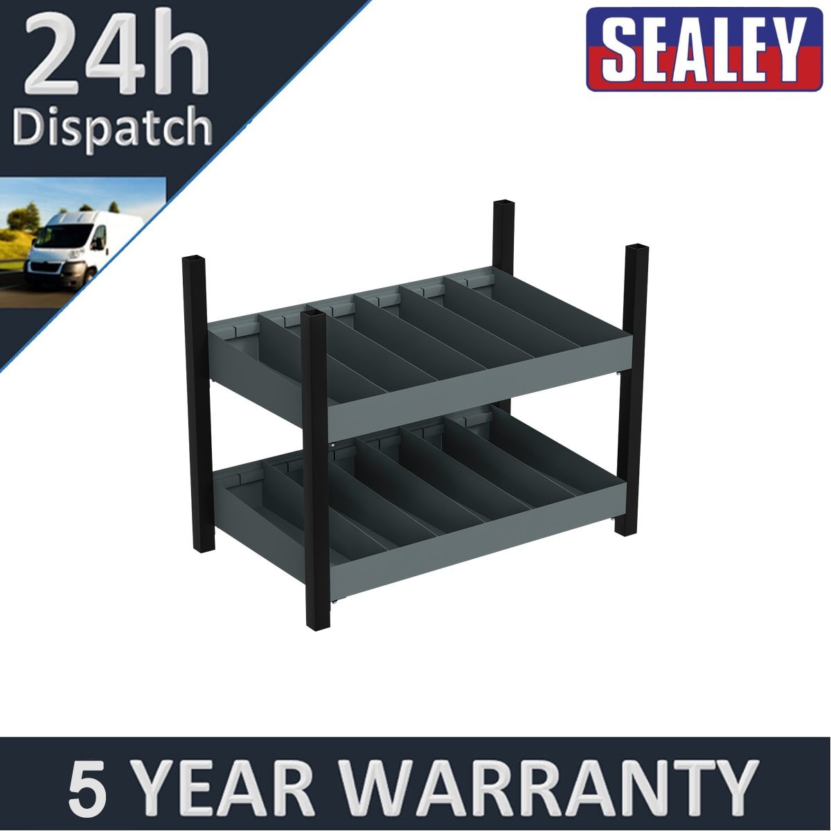 Sealey Modular Storage Mid Unit 2 Compartment Shelve 580mm APMRM4