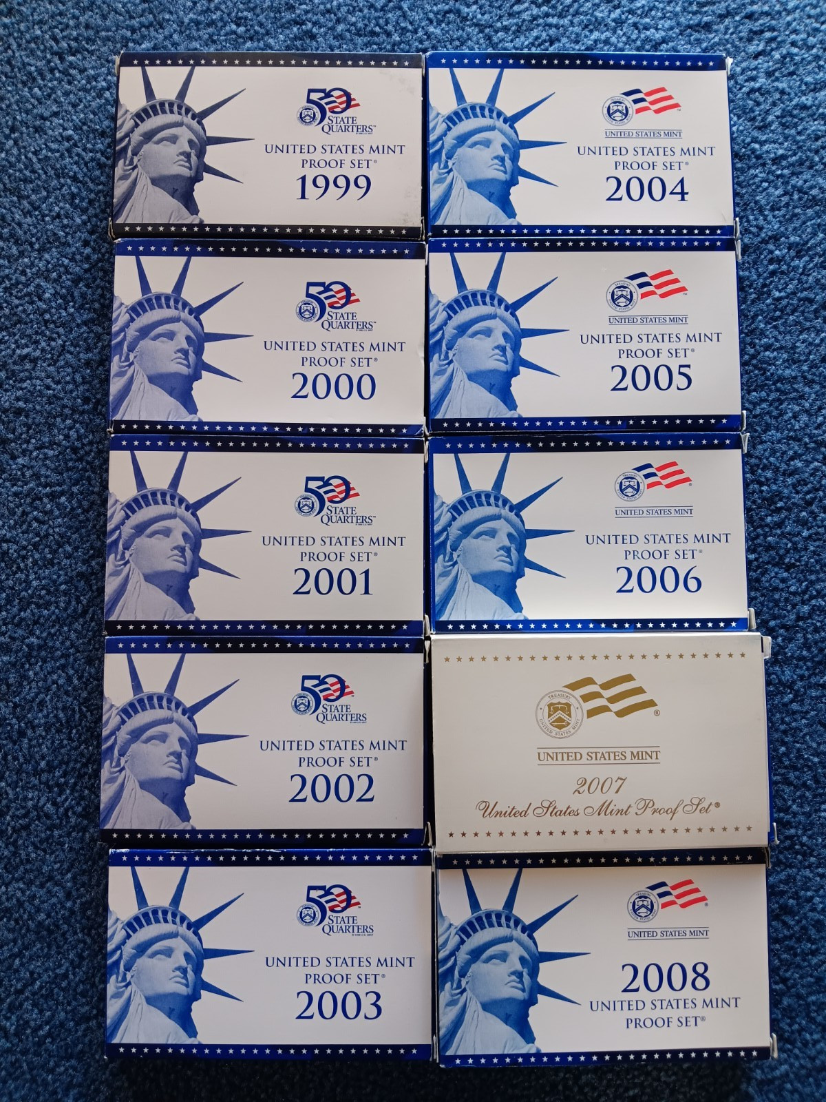 PROOF SETS 1999-2008  OGP  10 SETS
