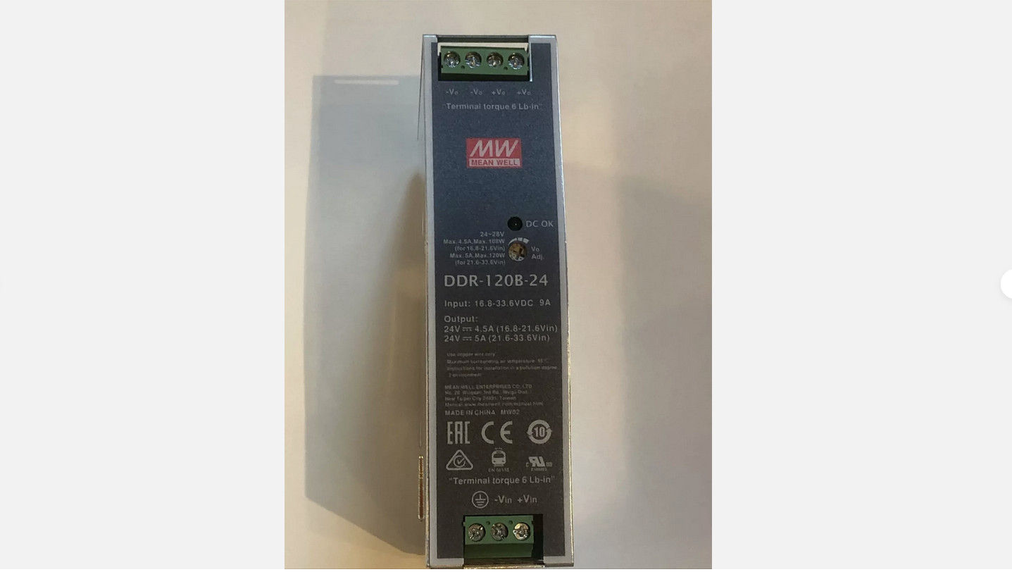 Mean Well DDR-120B-24 Hat Rail Power Supply DC/DC Converter 16.8-33.6V:24V 5A