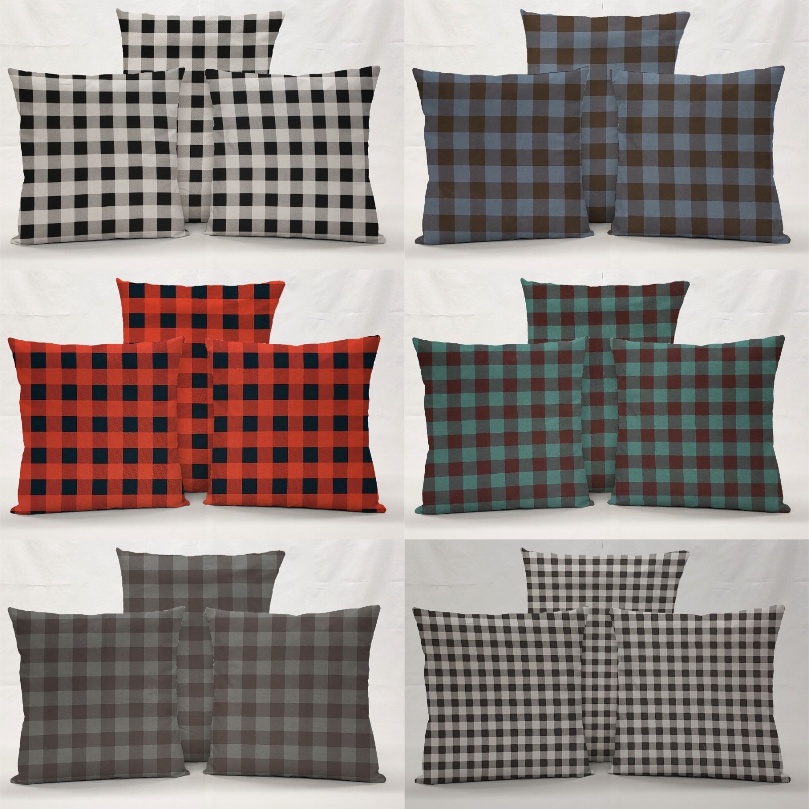 Buffalo Check Plaid Pillowcase / Pillow Cover (Many Sizes) (6 Colors Available)