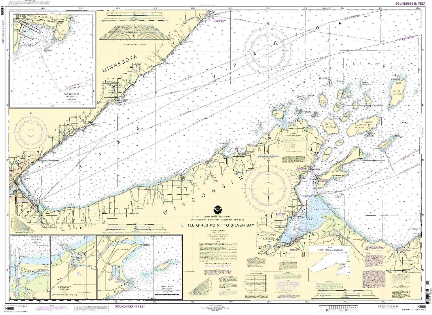 NOAA Chart Little Girls Point Silver Bay Duluth Apostle Islands Cornucopia Port