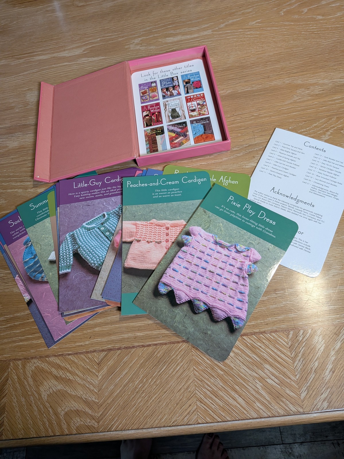 The Little Box of Knits for Baby Knitting & Crochet Pattern Cards Sandy