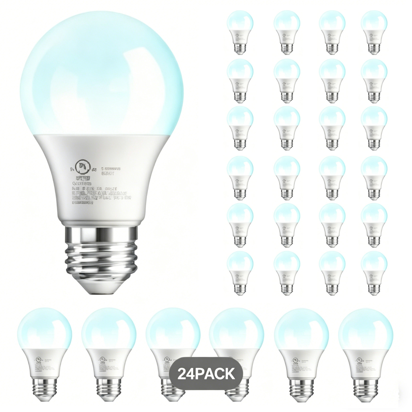 A19 LED Bulbs, 5000K Daylight, Non-Dimmable, 60W Equivalen