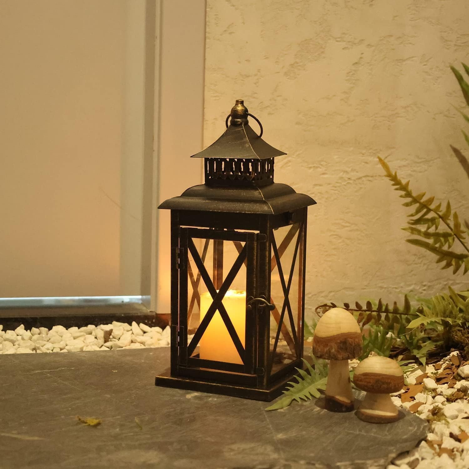 Lantern Decorative Indoor & Outdoor, Large Hanging Candle Lanterns Home Decor...
