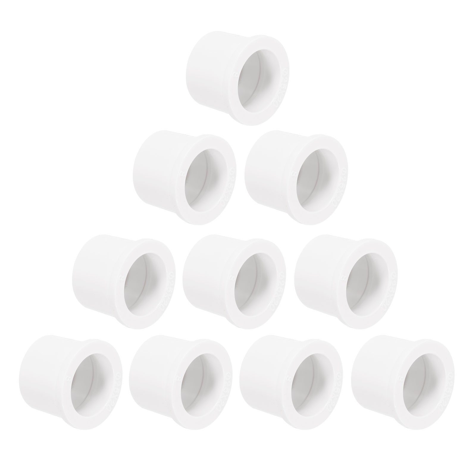 10 Pcs PVC DWV Reducer Bushing 3/4" x 1/2" (Socket x Socket) Connector White