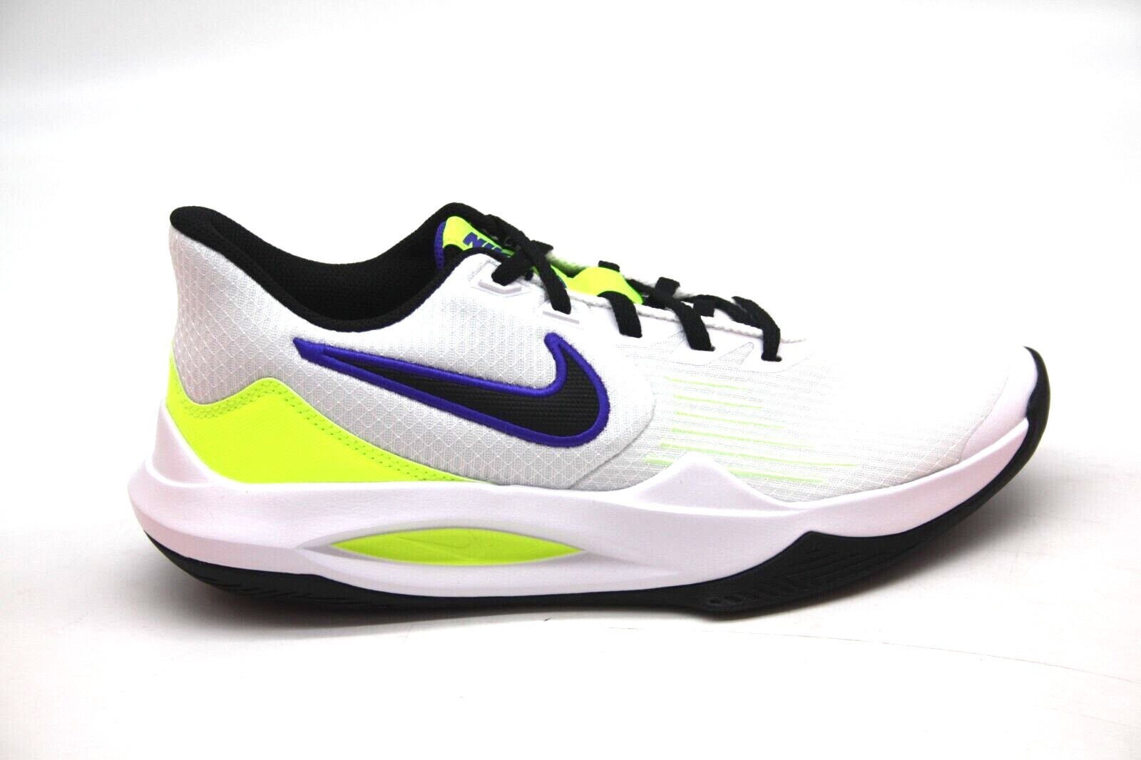 NIKE PRECISION V CW3403-100 WHITE/BLACK-BARELY VOLT-VOLT SNEAKER MEN'S