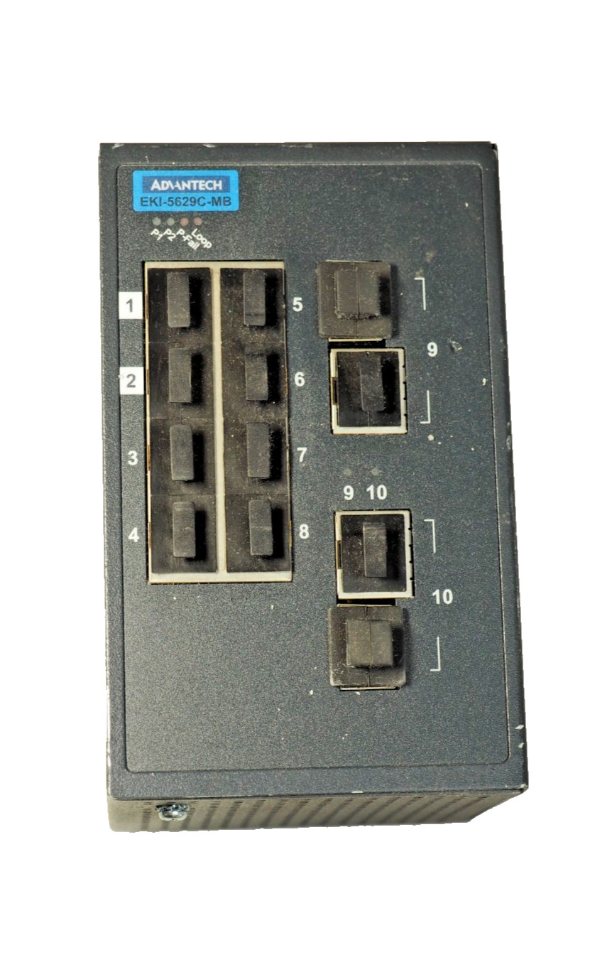ADVANTECH EKI-5629C-MB 10-Ports Managed Industrial DIN Mount Switch