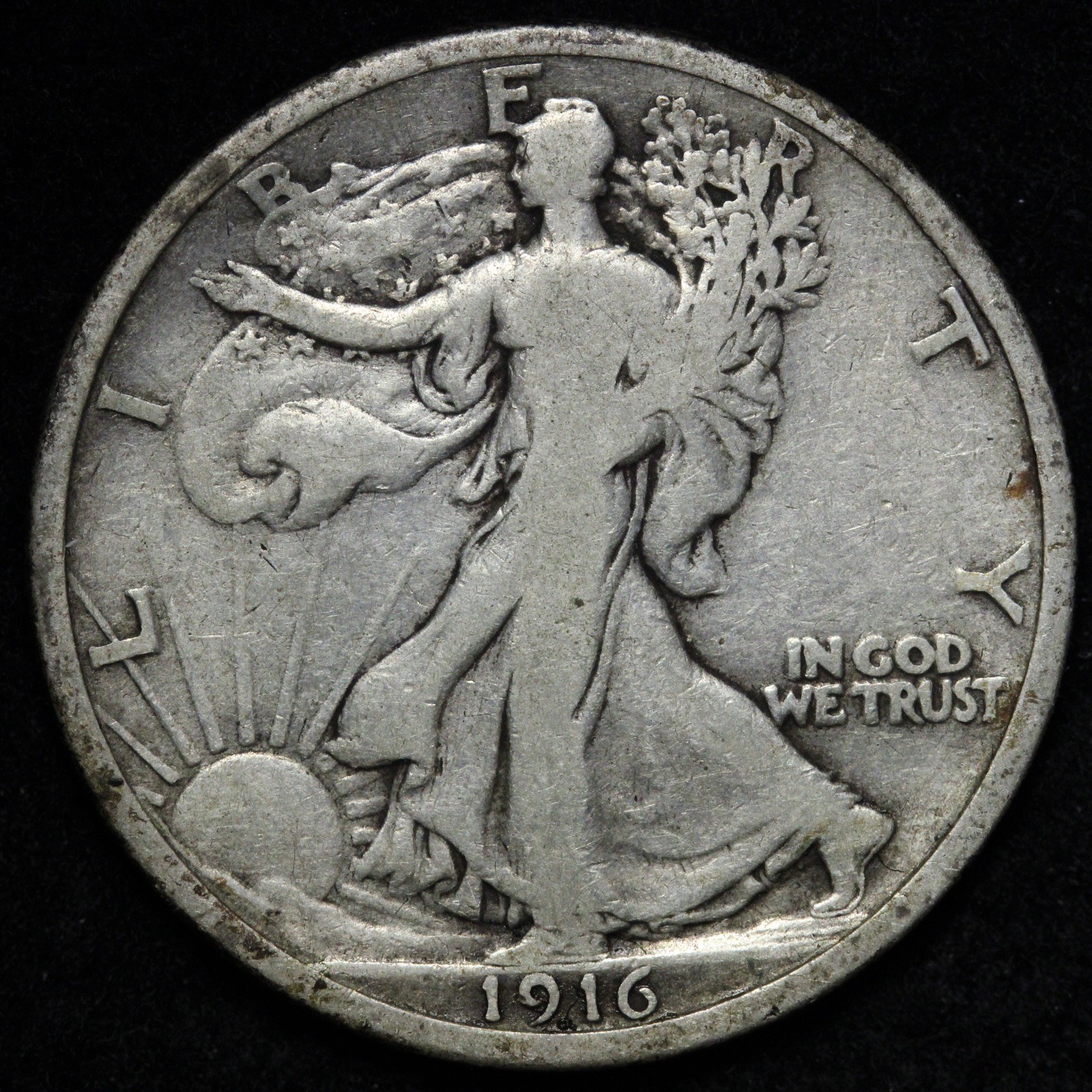 1916 Walking Liberty Silver Half Dollar FINE E338 TXHM