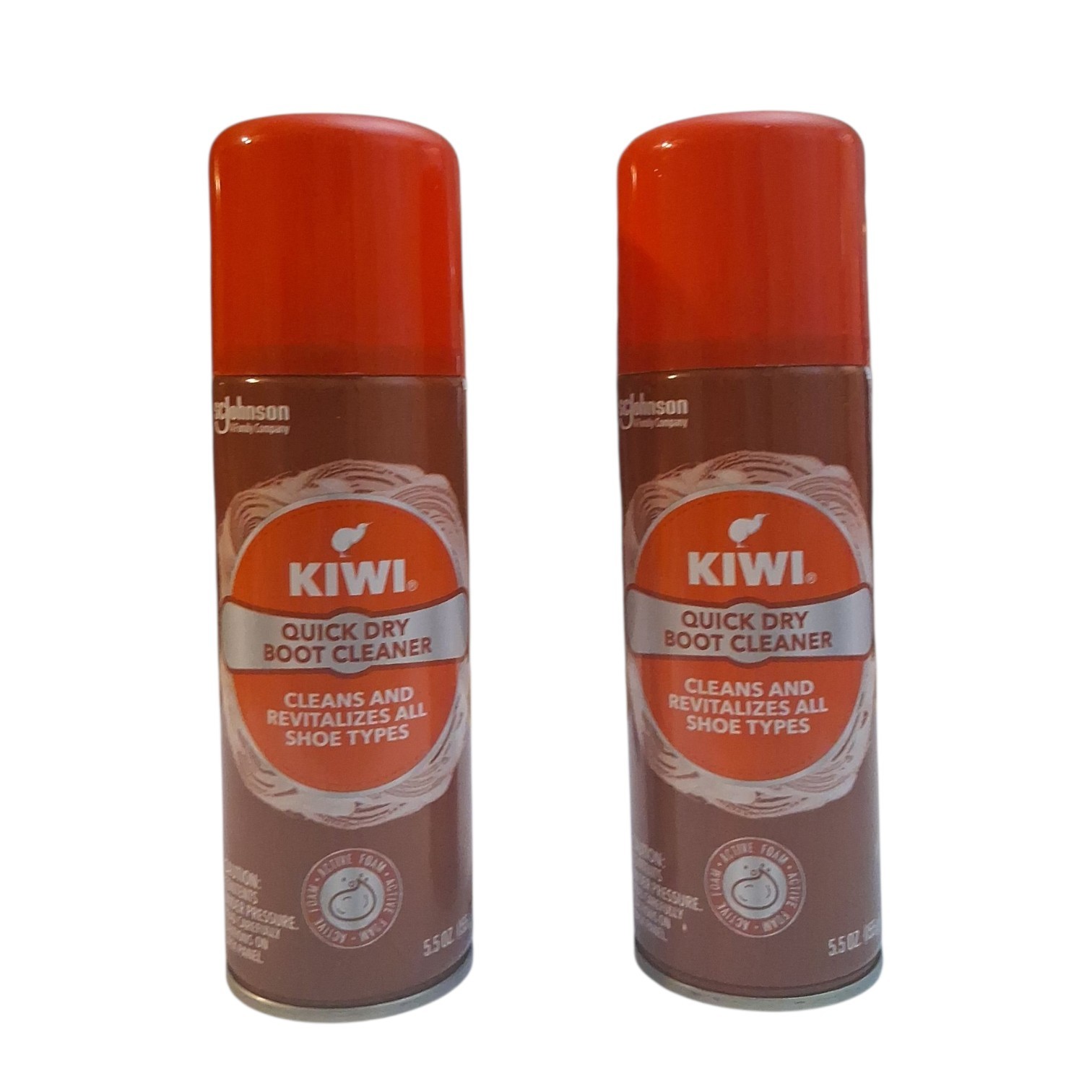 2 Pack Kiwi Quick Dry Boot Cleaner - Cleans & Revitalizes All Shoe Types 5.5 oz