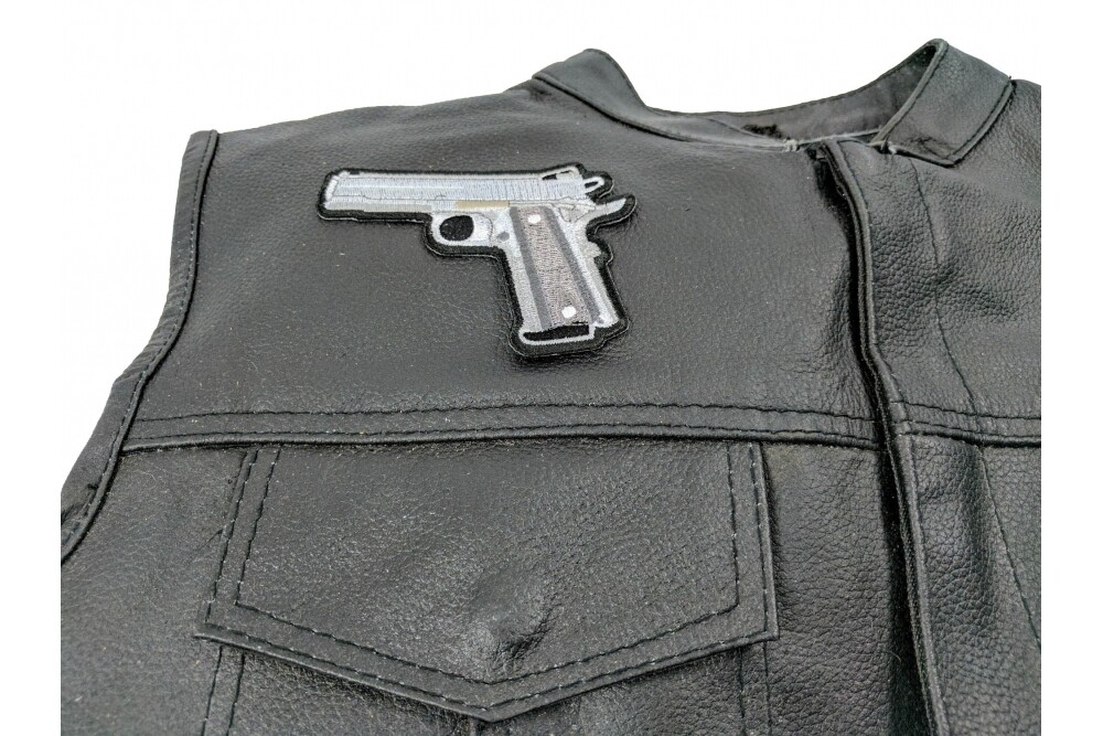 Embroidered Patch (Iron-On), 9mm Hand Gun 1911, 4" x 3"