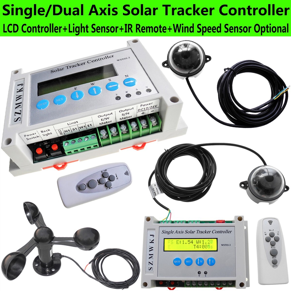 Solar Panel Tracking Tracker Controller for DC12V/24V Single/Dual Axis Sun Track