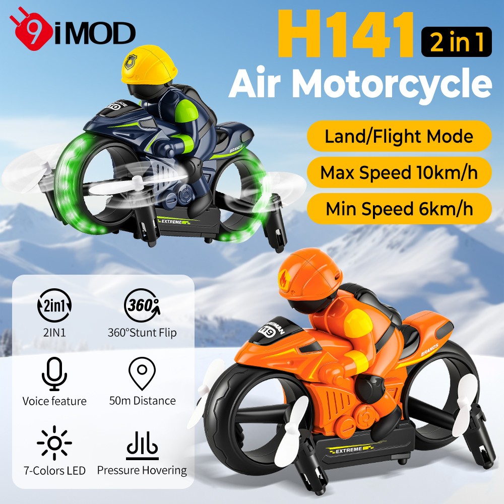 9IMOD H141 Air Motorcycle 2IN1 10km/h  7-Colors 2IN1 Land And Air Motorcycle