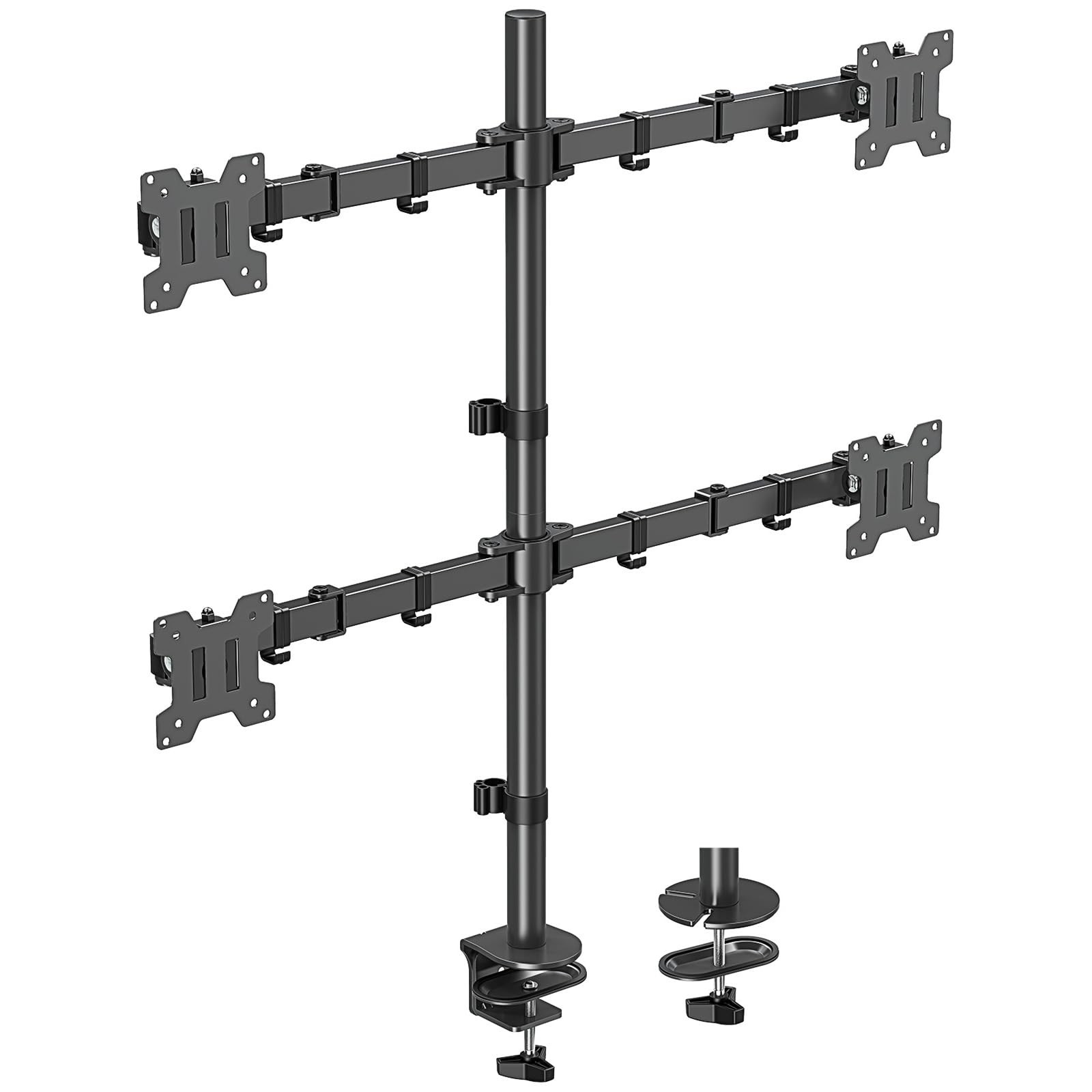 MOUNTUP Quad Monitor Stand, 4 Monitors Desk Mount for 17 to 32 inch Computer ...