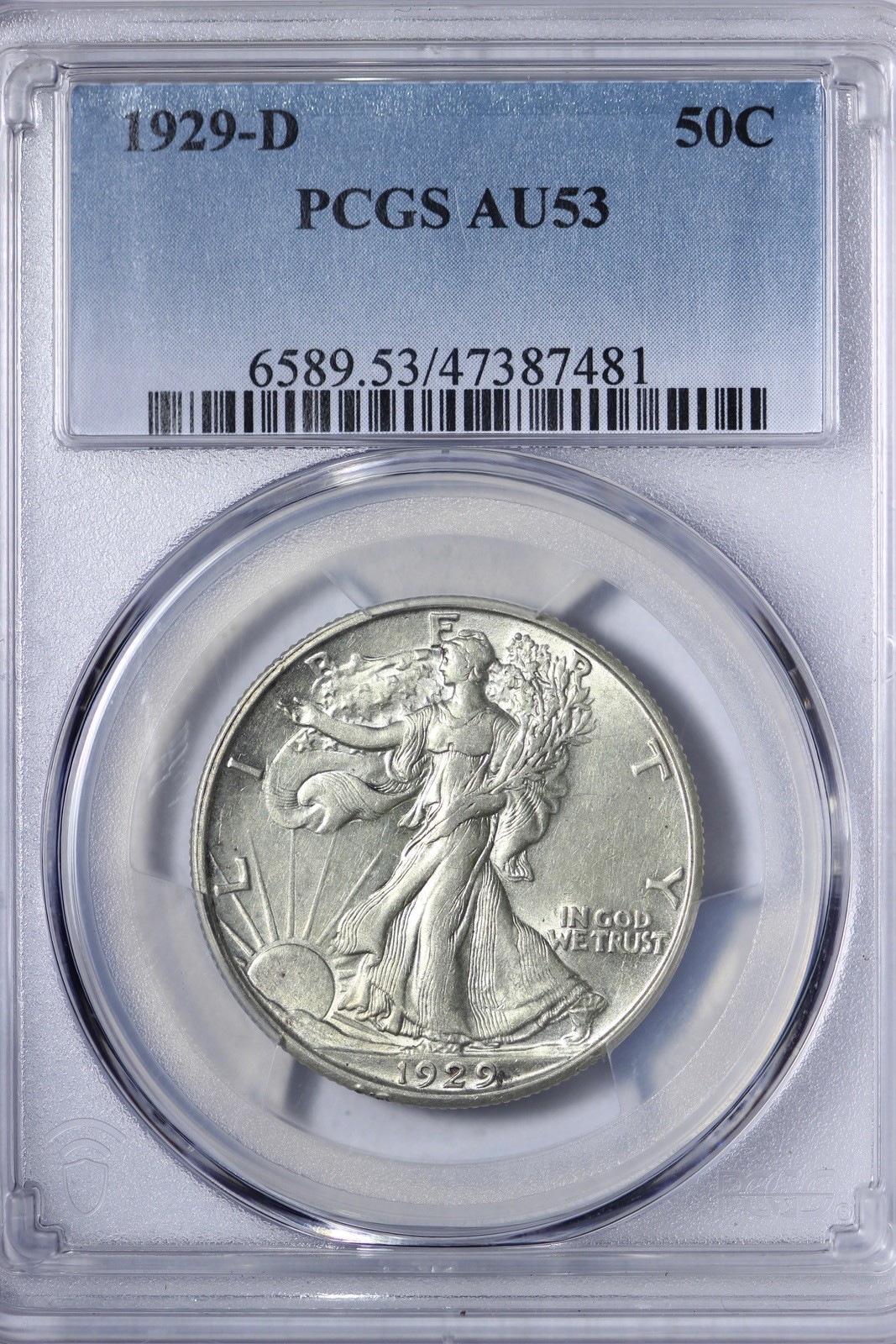 1929-D Walking Liberty Half Dollar PCGS AU53 Better Date! JINMX