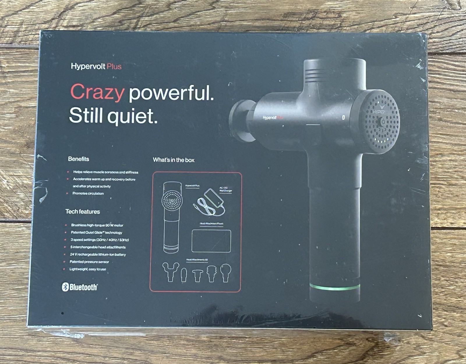 NEW AND SEALED Hyperice Hypervolt Plus Percussion Massage Device Black Bluetooth