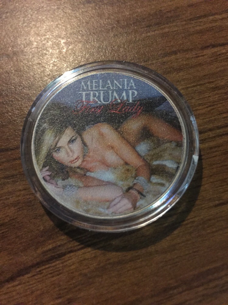 NSFW Melania Trump Partial Nude Half Dollar Silver Finish Novelty Coin US SELLER