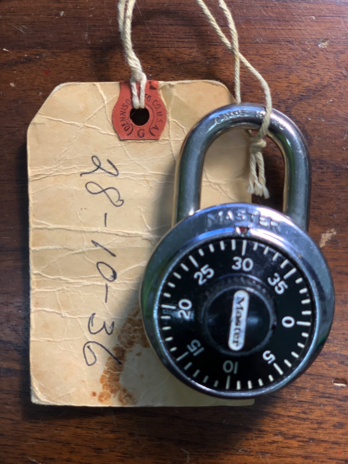 Vintage 1960s Combination Gym Locker Pad Lock-with Combination #413
