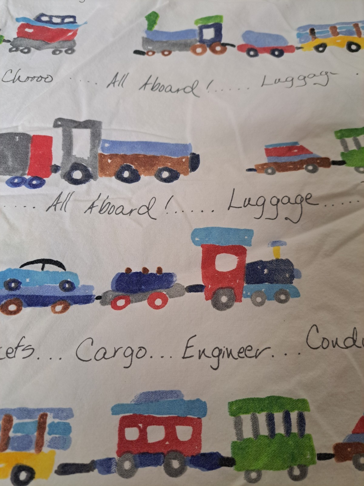 Pottery Barn Kids Choo Choo Train Standard Size Pillowcase