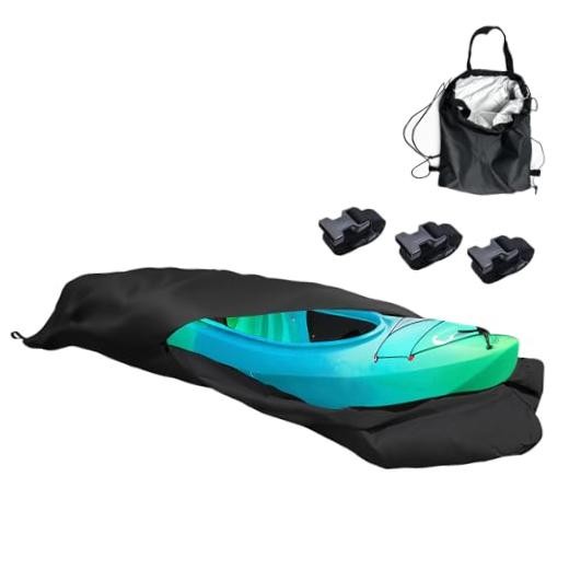 Kayak Cover, 13Ft Black, 420D Fabric, 1Pc | Water-Resistant UV Resistant