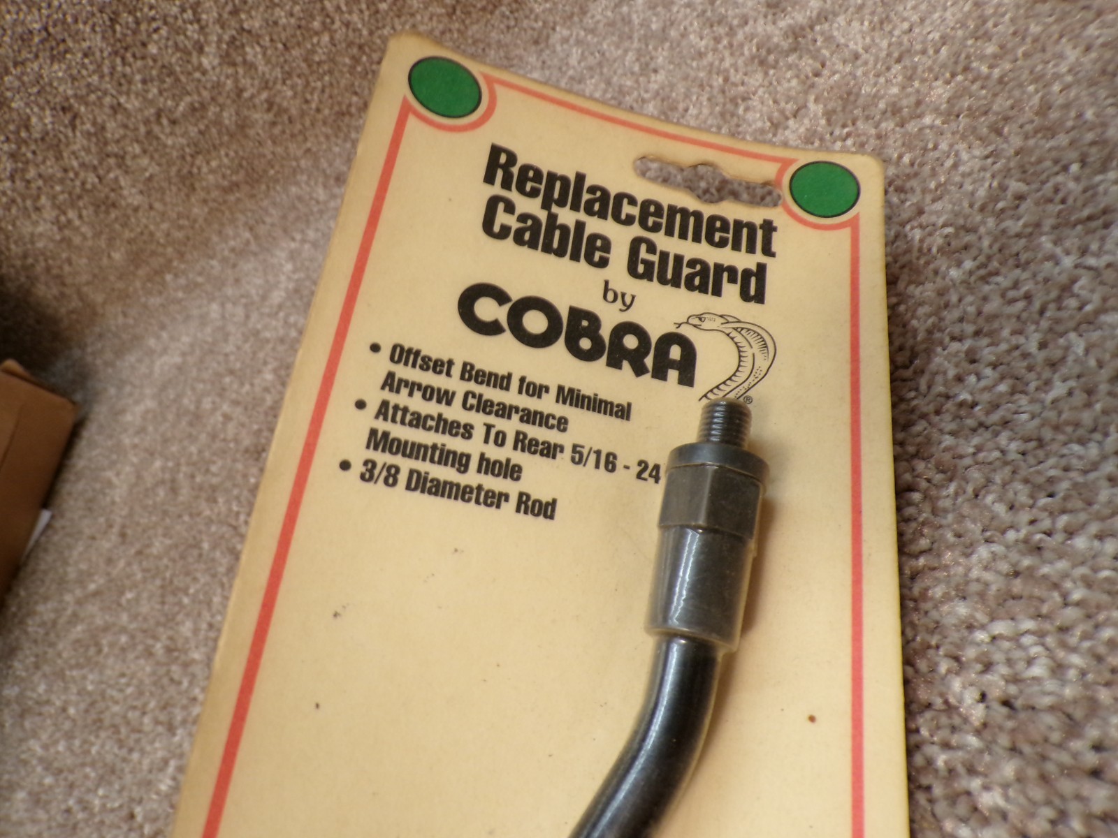Cobra Archery 3/8" dia, 5/16 Threaded Bow String Cable Guard C-169, Black,