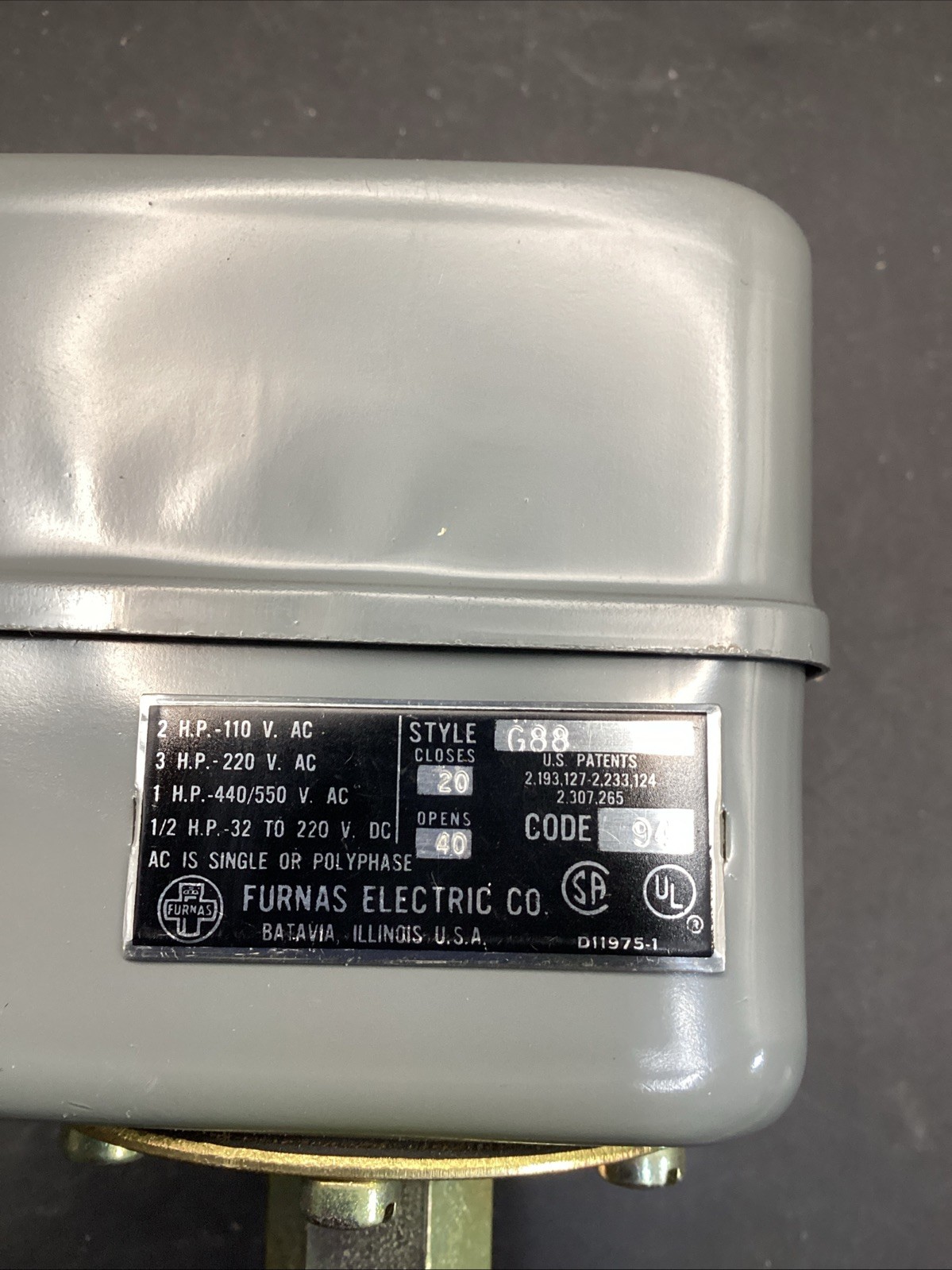 G88 FURNAS PRESSURE SWITCH