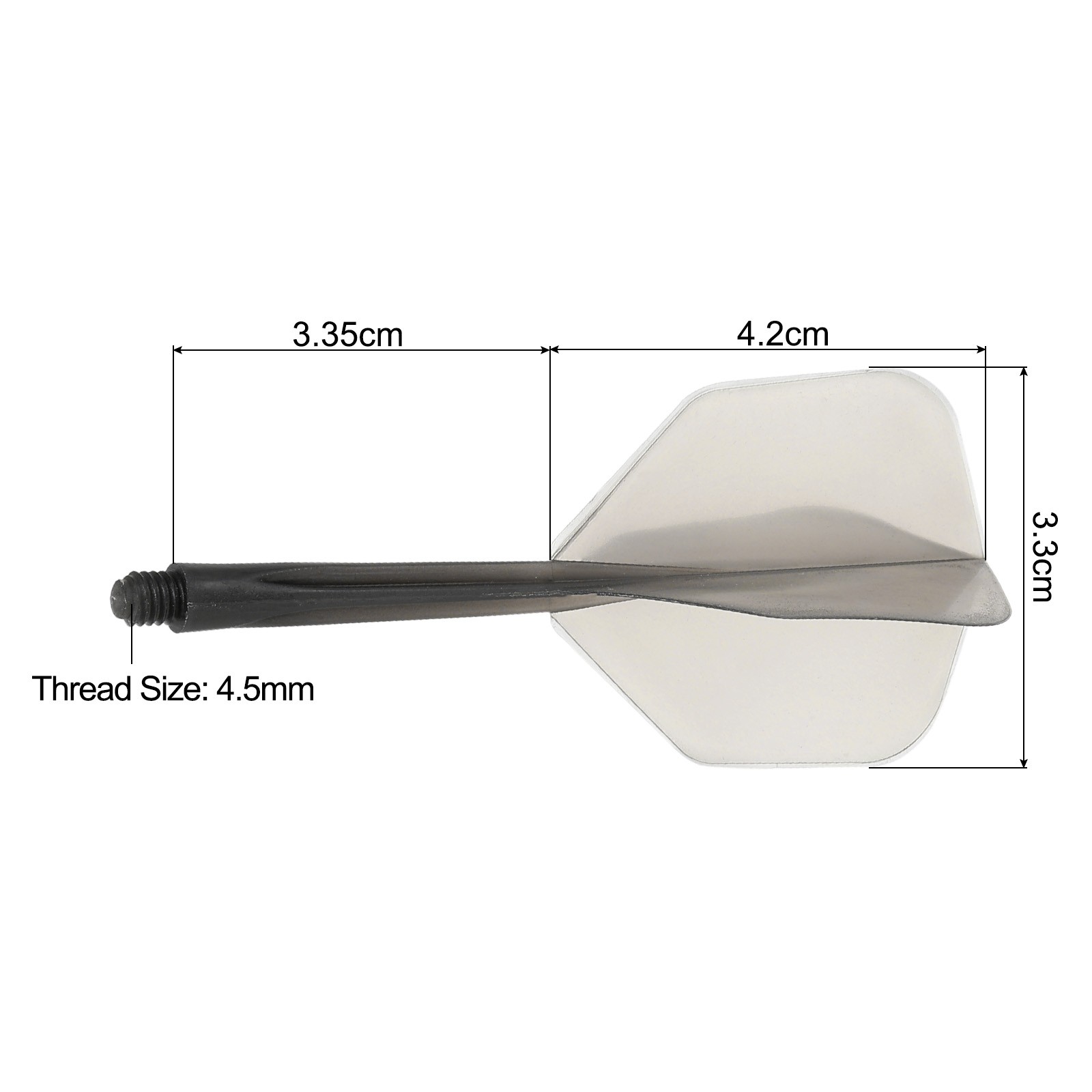 9 Pack Integrated Dart Shaft Flights 2BA Durable Plastic Dart Flight Grey
