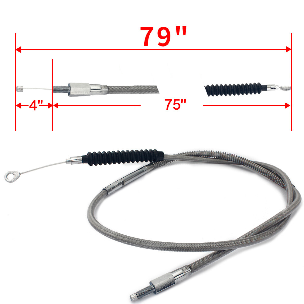 79'' Clutch Cable Stainless Steel for Harley Heritage Softail Classic FLSTC FLST
