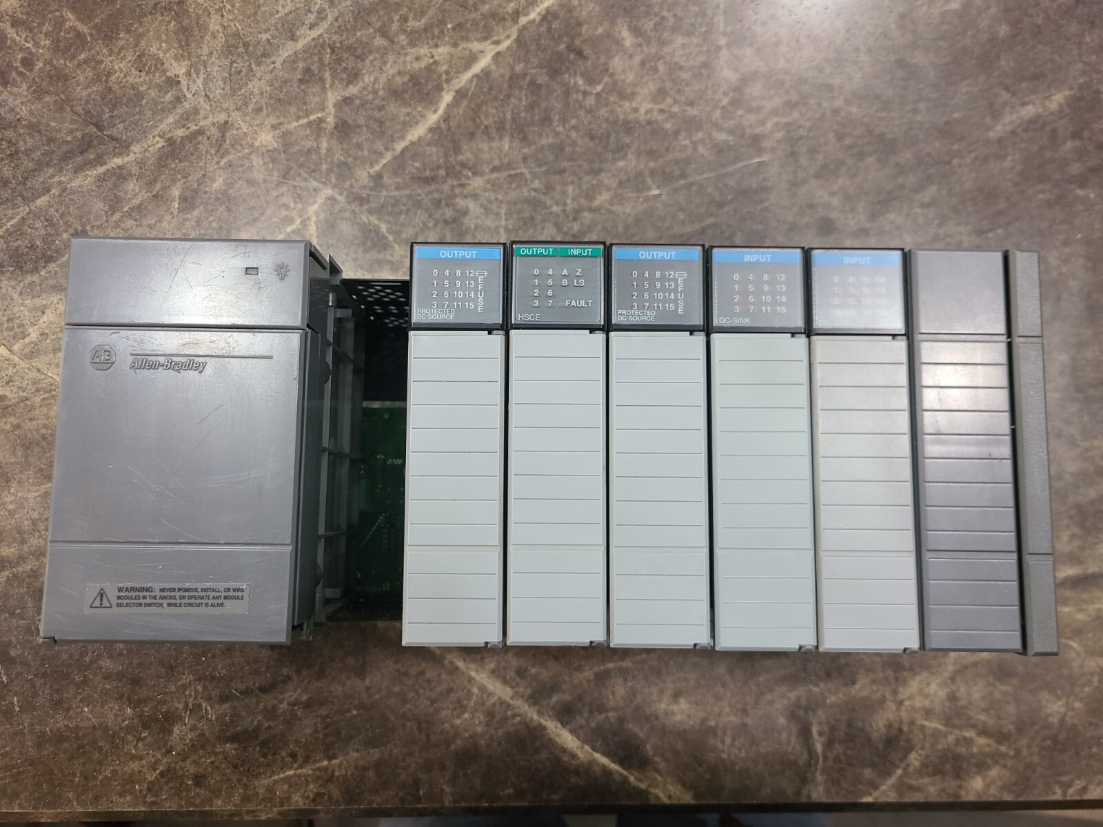 Allen Bradley 1746-HSCE /A SLC 5001746-P3 1746-1B16  (LOT OF 5 Cards + Rack) GUC