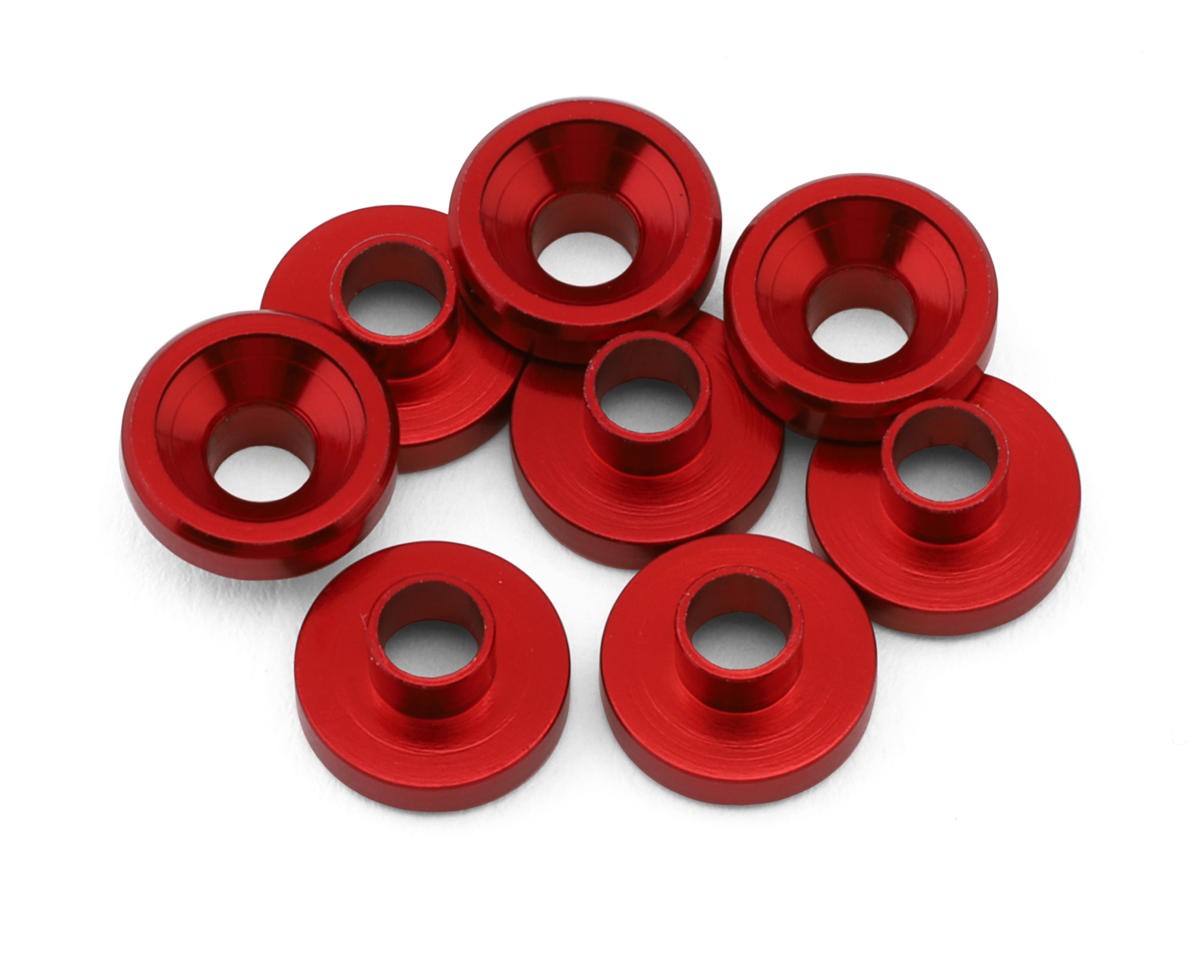 Reefs RC Aluminum Countersunk Servo Washers (Red) (8) [SEHREEFS53]