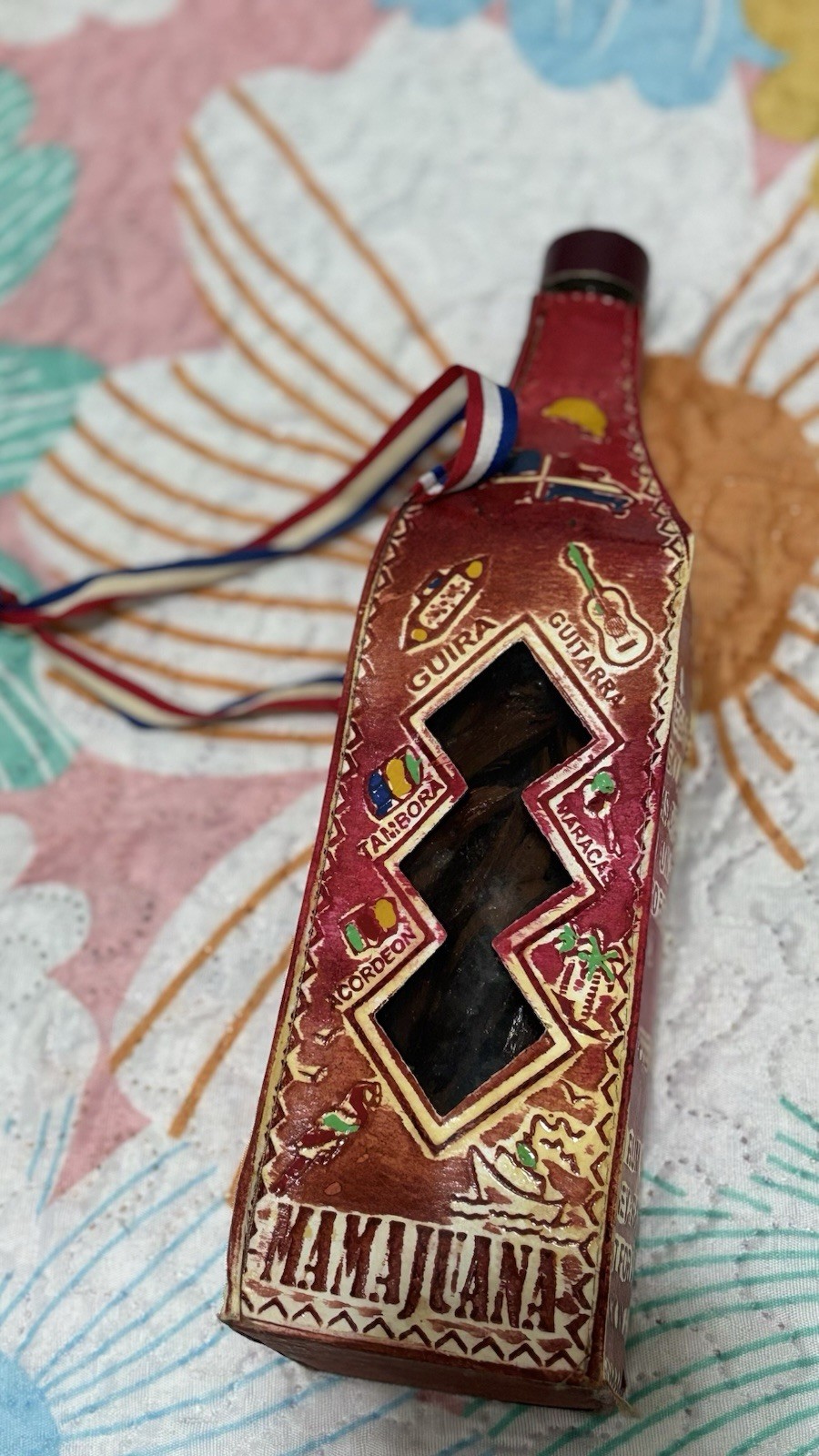 Dominican Mamajuana Handcrafted Leather Bottle