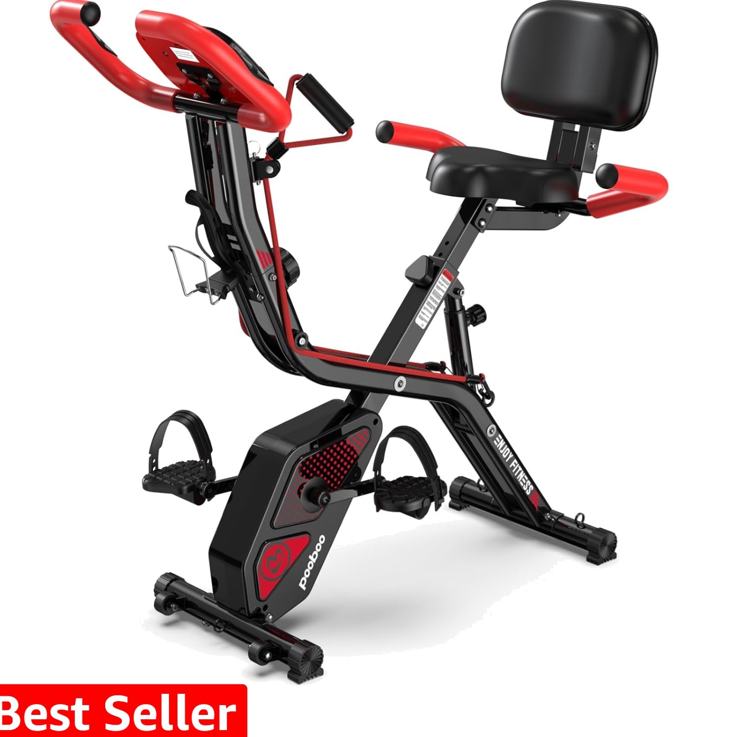 Folding Exercise Bike, Foldable Upright Stationary Bike, Indoor Cycling Magne...