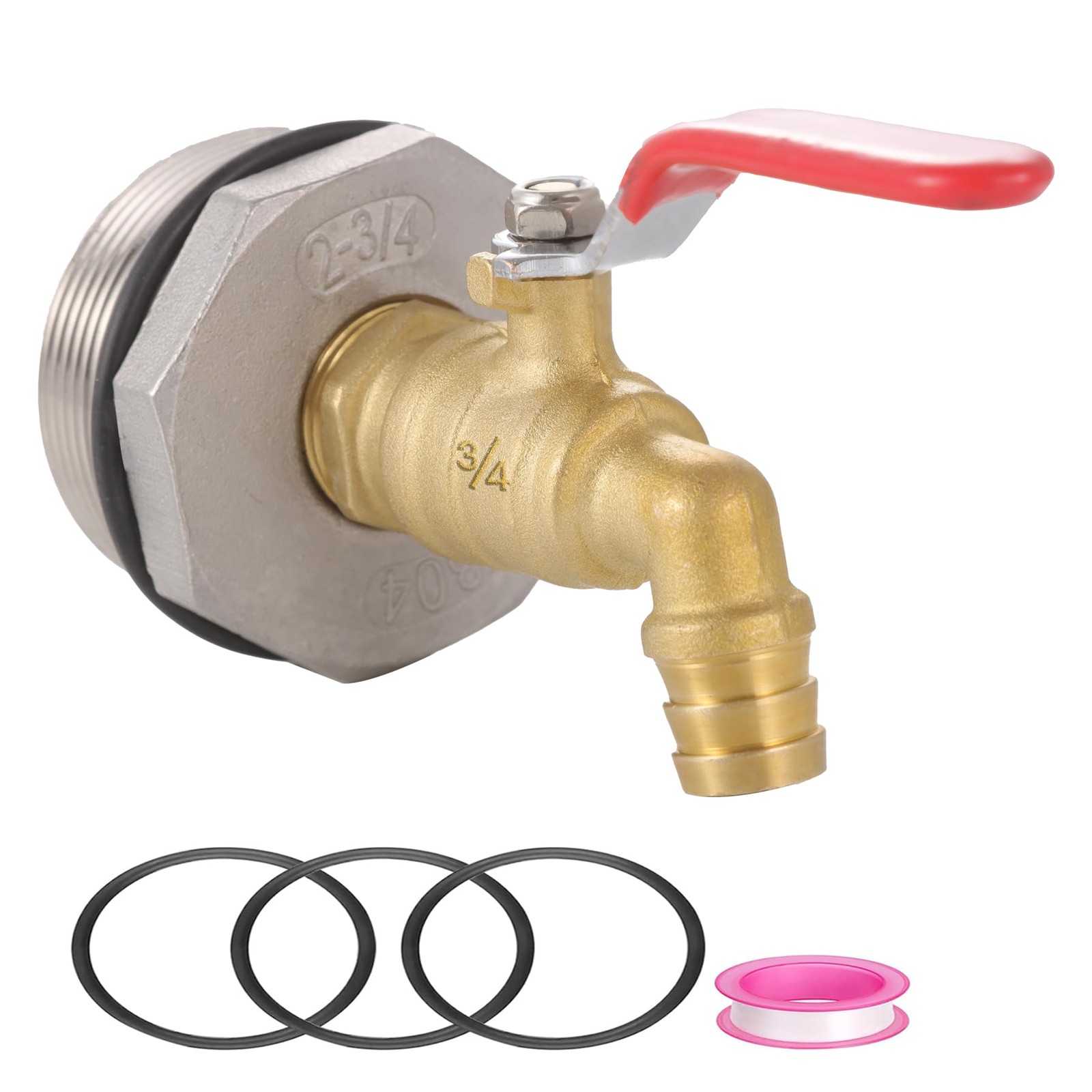 Ceaeso 2" Drum Faucet for 55 Gallon Drum,3/4 inch Brass Rain Barrel 3/4