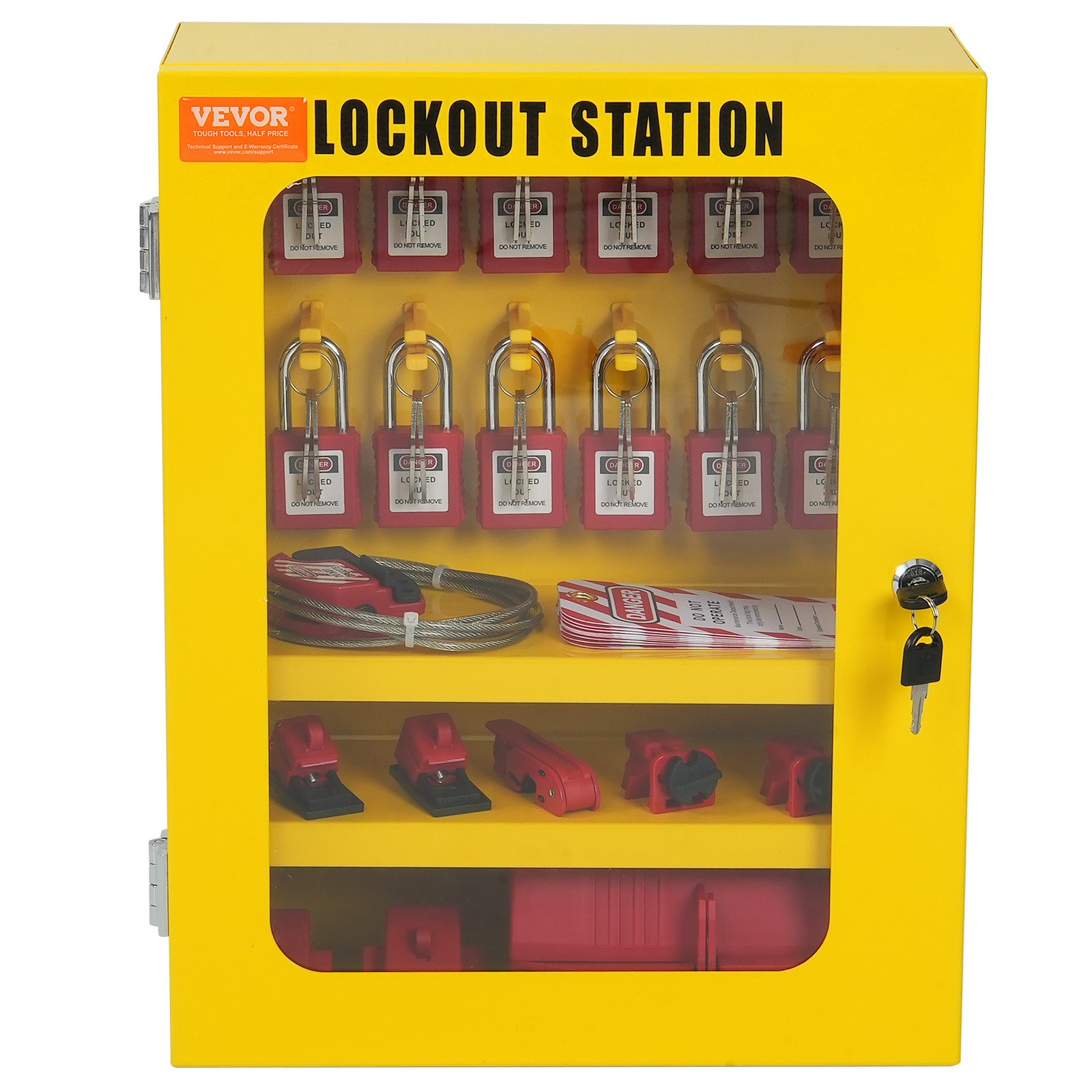 VEVOR 59 PCS Electrical Lockout Tagout Kit Safety Padlocks Hasps Tags Ties Locks