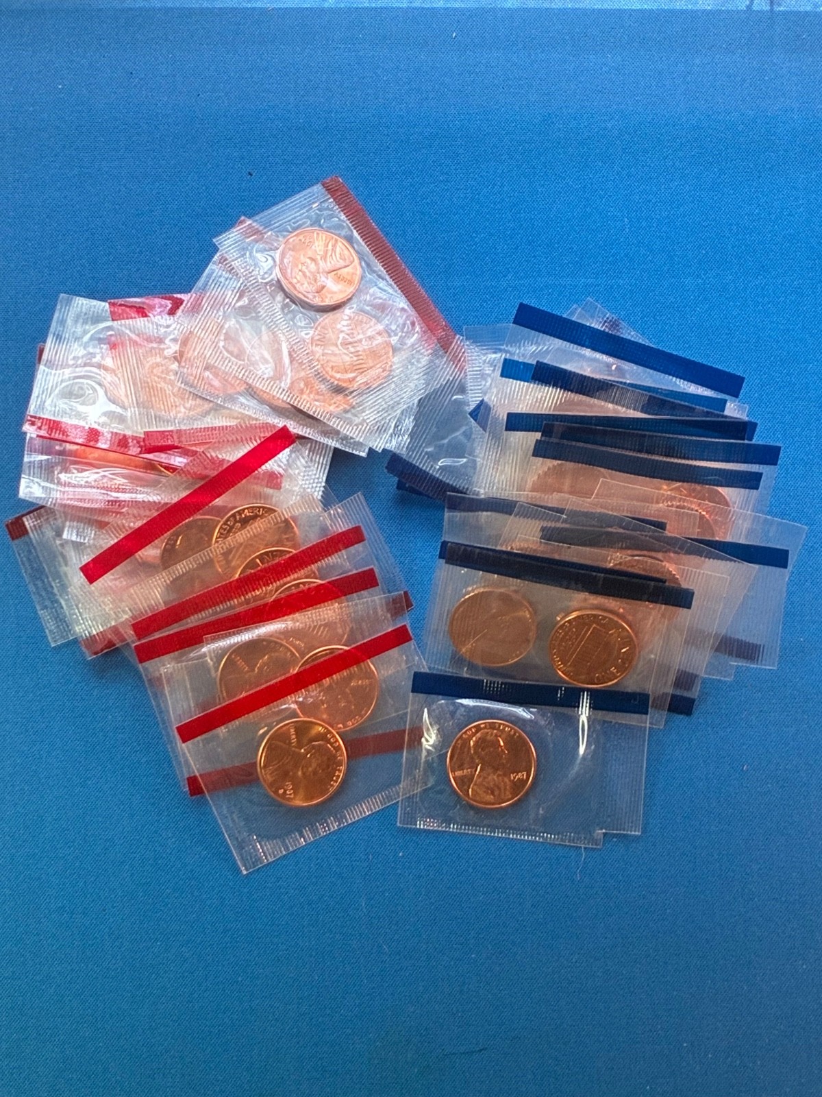 1987 P and D cents Lot - 46 Mint Cello Coins