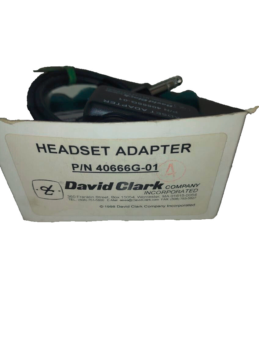 David Clark Company Radio Adapter Cord